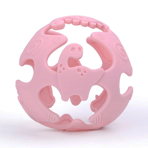 Dino-Ball-(1) silicone sensory teether - dino ball for baby teether & development